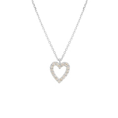 Collier coeur en or blanc 18 carats