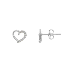 Boucles d'oreilles coeur en or blanc 18 carats