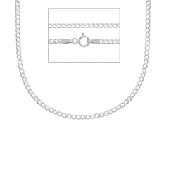 Chaîne gourmette élégante en or blanc 18 carats – 50 cm