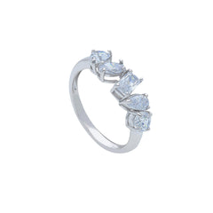Bague en or blanc 18 carats avec zircone