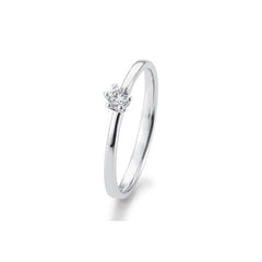 Bague solitaire Breuning en or blanc 18 carats avec 6 griffes - 41859640