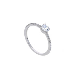 18 Karat Weissgold Solitärring