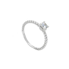 Bague solitaire en or blanc 18 carats