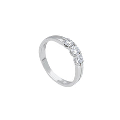 18 Karat Gold - 750 Weissgold Ring mit Zirkonia Steinen - 256682