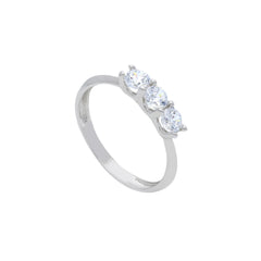 18 Karat Gold - 750 Weissgold Ring mit Zirkonia Steinen - 192940