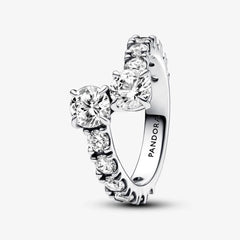 Pandora Band-Ring für Damen - Glitzernder Überlappender, Sterling-Silber