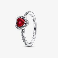 Pandora Herz Ring: Ausgeprägtes Rotes - Sterling-Silber