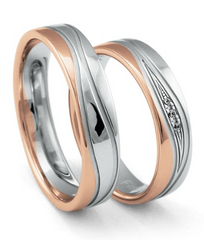 Fischer Trauringe Bicolor mit Diamanten - 38-07531-050/05-07531-050