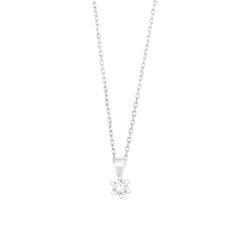 Facet Classic Express Eye Clean Weissgold Halskette