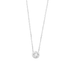 Facet Classic Express Eye Clean Weissgold Halskette