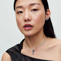 Pandora Ohrringe für Damen: Funkelnde Blaue Herbarium Cluster