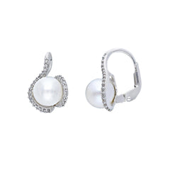 18 Karat Gold - 750 Süsswasserperlen mit Zirkonia Ohrstecker - 200632