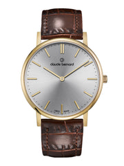 Claude Bernard Slim Line Herren Silber Goldfarben 41 mm