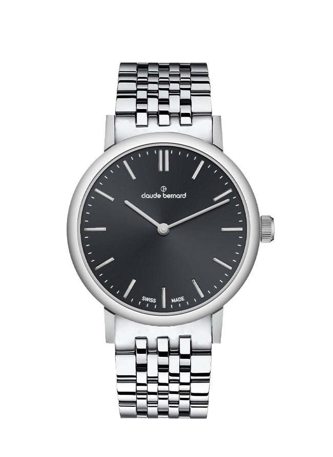Claude Bernard Slim Line Damen Schwarz 32 mm