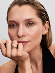 Organisch geformter Herz Ring vergoldet – Minimalistischer Damenring mit offenem Herz Grösse 52