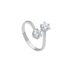 18 Karat Gold - 750 Weissgold Ring mit Zirkonia Steinen - 204708