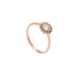 18 Karat Gold - 750 Weissgold / Rosegold Ring mit Zirkonia Steinen - 196304