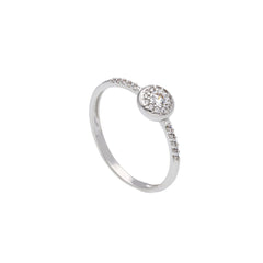 18 Karat Gold - 750 Weissgold / Rosegold Ring mit Zirkonia Steinen - 224606