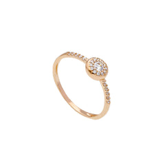 18 Karat Gold - 750 Weissgold / Rosegold Ring mit Zirkonia Steinen - 224606