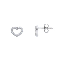 Boucles d'oreilles puces coeur en or 18 carats - 750