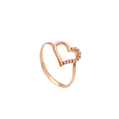 Bague coeur en or 18 carats - 750