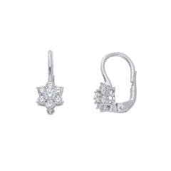 18 Karat Gold - 750 Weissgold Ohrstecker mit Zirkonia Steinen - 247672