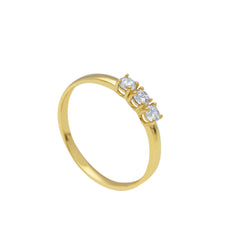 Bague en or 18 carats - 750 avec pierres en zircone