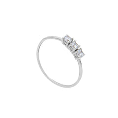 Bague en or 18 carats - 750 avec pierres en zircone