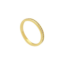 Bague mémoire en or 18 carats - 750 avec zircone