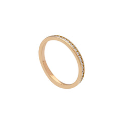 Bague mémoire en or 18 carats - 750 avec zircone