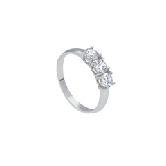 Bague en or 18 carats - 750 avec pierres en zircone
