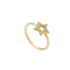 Bague étoile en or 18 carats - 750
