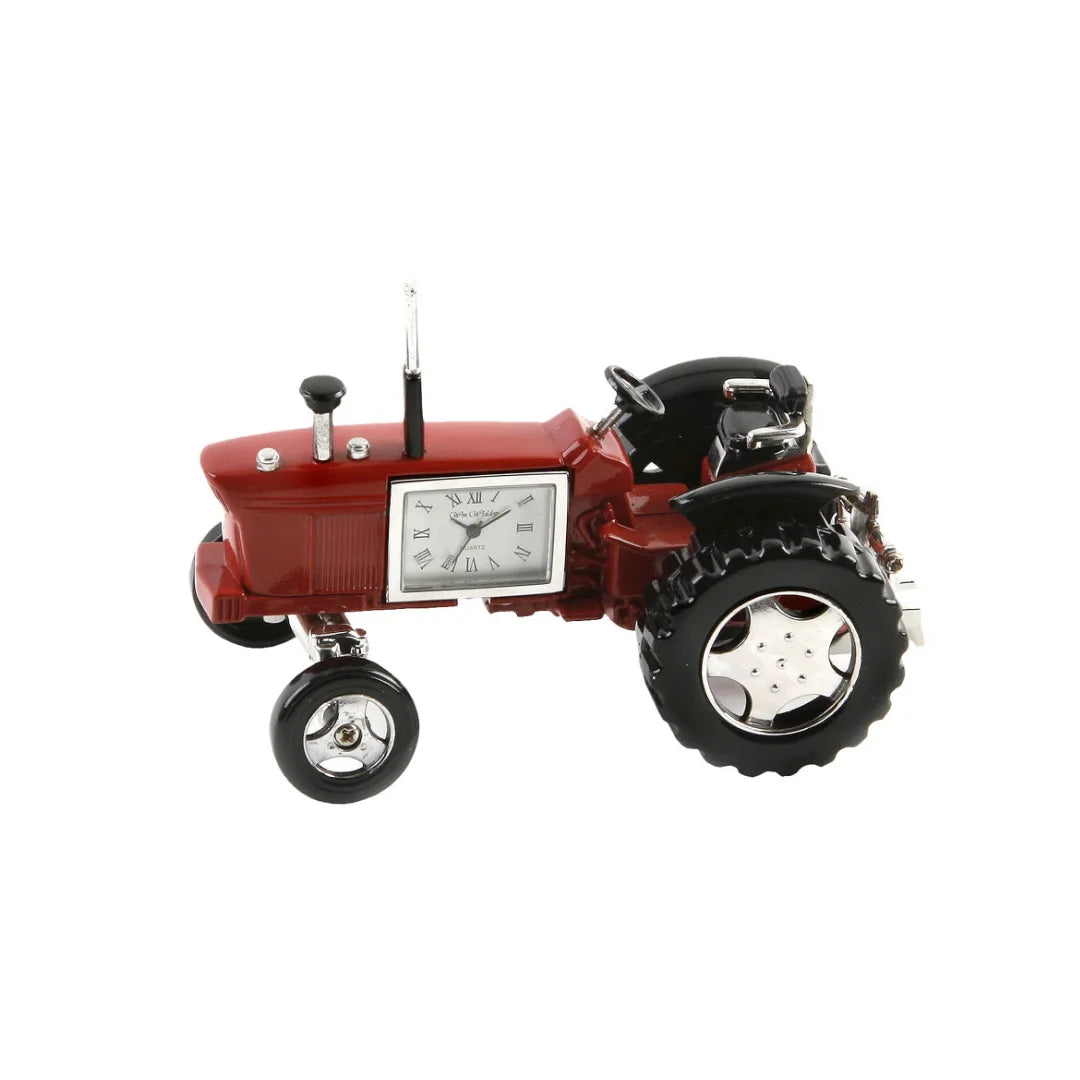 Miniaturuhr Traktor in Rot: Metall, Analog, Quarz, 7×11 cm