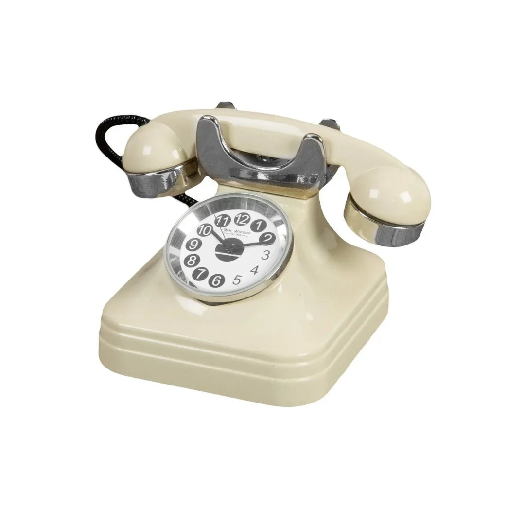 Miniaturuhr Telefon aus Metall: Analog, Quarz, 5x7 cm