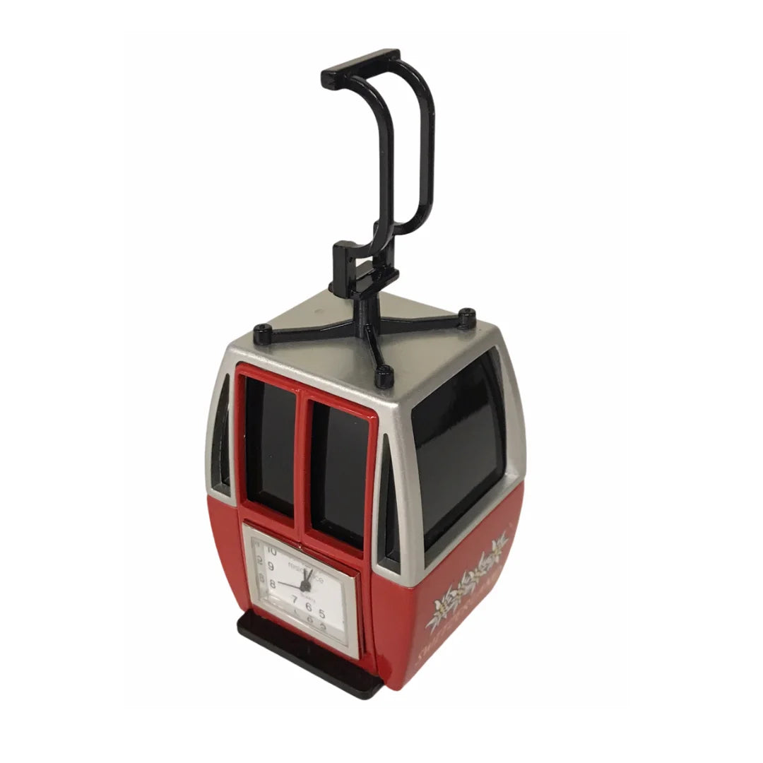 Miniaturuhr Gondel in Rot: Analog, Quarz, 11×4×4 cm
