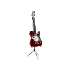 Miniaturuhr Gitarre Bordeaux in Rot: Quarz, 15 cm