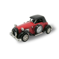Miniaturuhr Oldtimer in Rot: Quarz, 4×10.5 cm