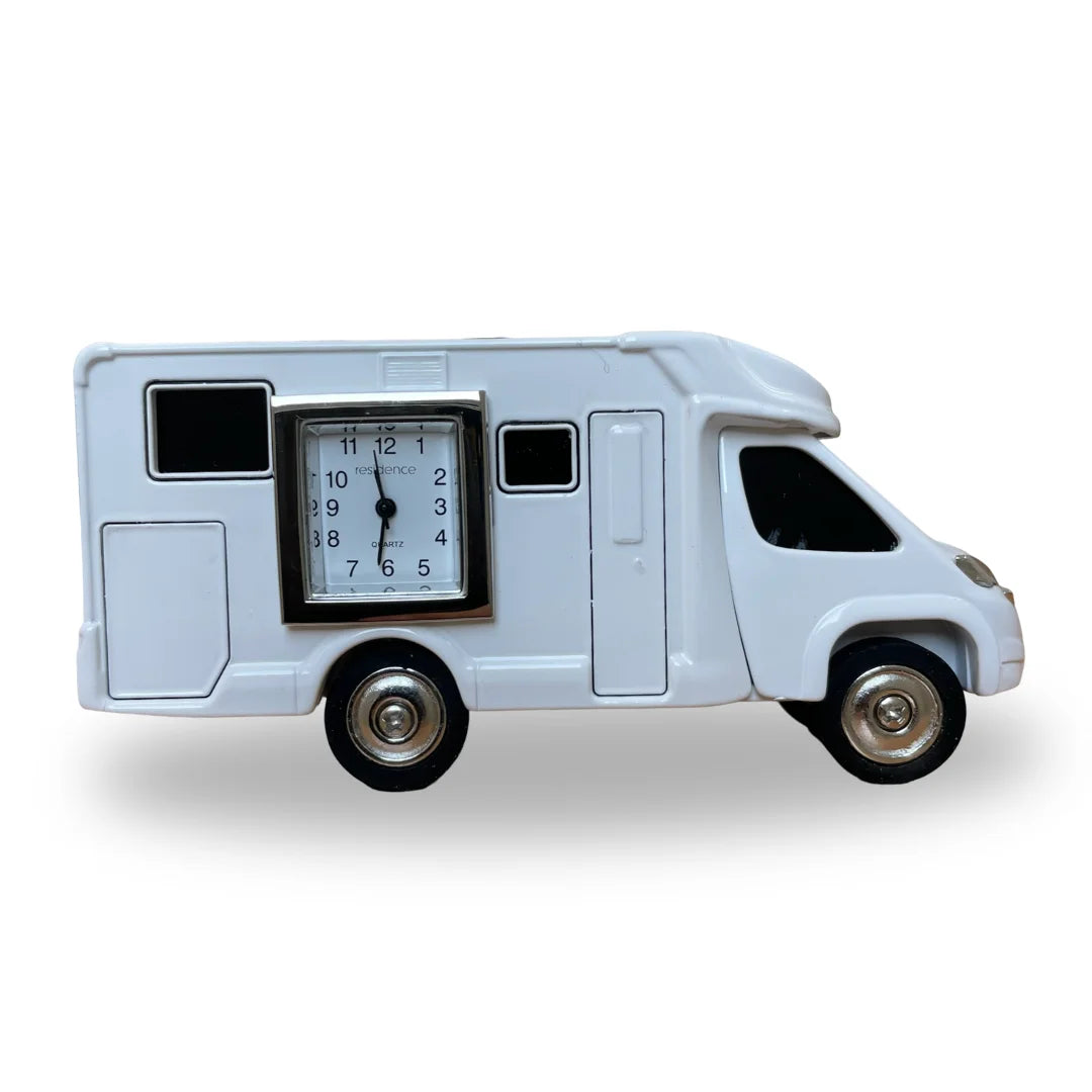 Miniaturuhr Wohnmobil in Weiss - Quartz