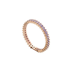 18 Karat Gold - 750 Memorie Ring mit lila Zirkonia