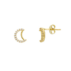 Boucles d'oreilles lune en or 18 carats - 750
