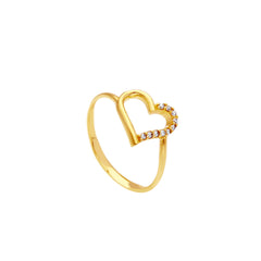 Bague coeur en or 18 carats - 750
