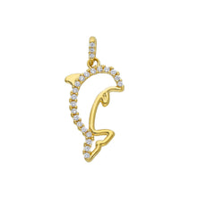 Pendentif dauphin en or 18 carats - 750