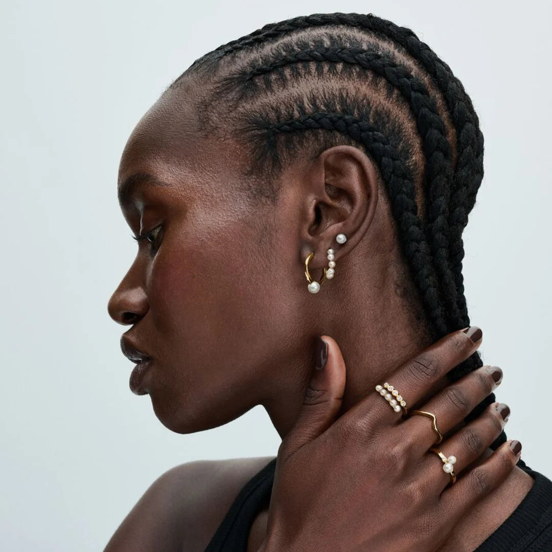 Pandora Ohrringe für Damen: Süsswasserzuchtperlen Offene Creolen