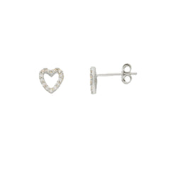 Boucles d'oreilles puces coeur en or 18 carats - 750