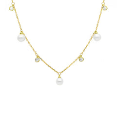 18 Karat Gold - 750 Süsswasserperlen Halskette - 267598