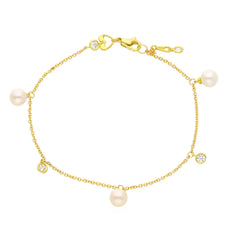 18 Karat Gold Süsswasserperlen Armband - 267601