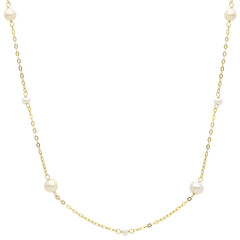 18 Karat Gold - 750 Süsswasserperlen Halskette