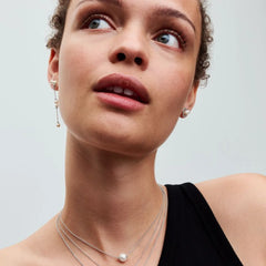 Pandora Ohrringe für Damen: Süsswasserzuchtperle & Pavé-Strahlenkranz