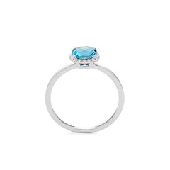 Ring in 18 Karat Weissgold mit gefassten Diamanten und Topas - R2880018NWA14 2