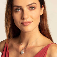 Collier en argent sterling Thomas Sabo Glam & Soul avec médaillon Arbre de l'amour rond en argent - KE1831-001-21-L45v